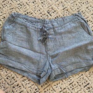 Linen denim shorts